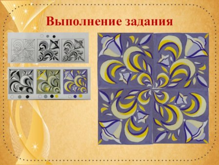 Растительный орнамент в квадрате композиция