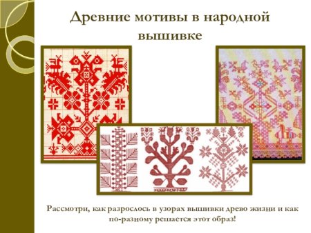 Древние мотивы в народной вышивке