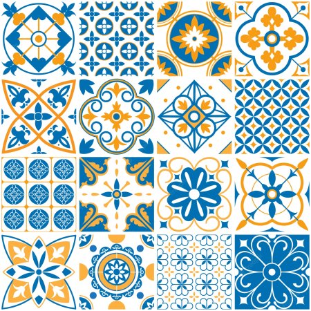 Плитка азулежу вектор