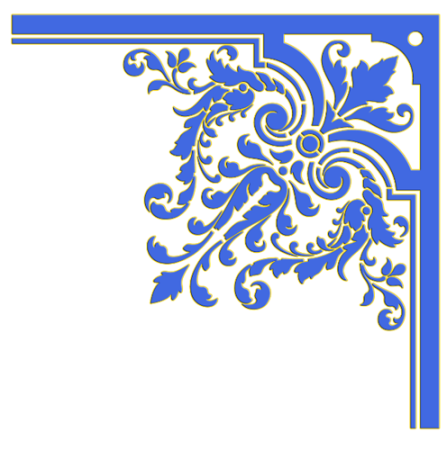 Угловой орнамент синий