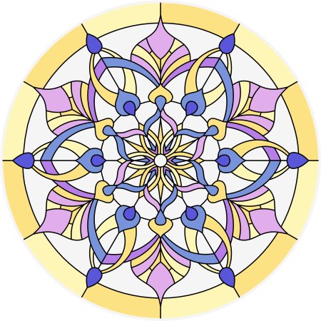 Цветочная Мандала витраж