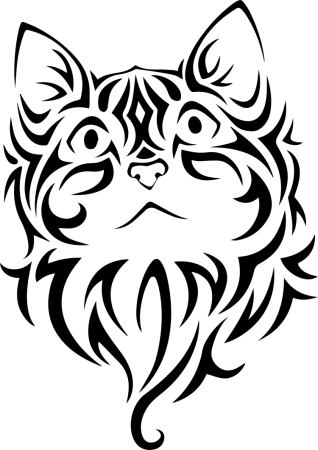 Эскиз тату котик