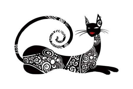 Силуэты котов и кошек