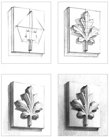 Гипсовая розетка трилистник сбоку