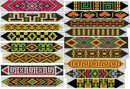 Браслеты из бисера Ткачество схемы