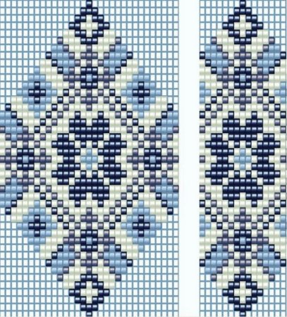 Схема гердана из бисера Гжель