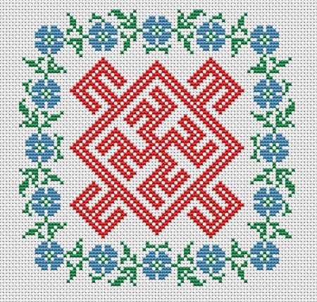 Обережная вышивка Одолень трава