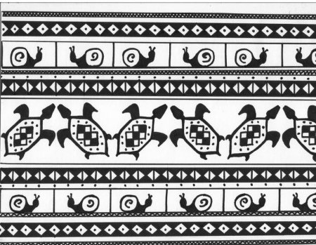Ленточный орнамент зооморфный