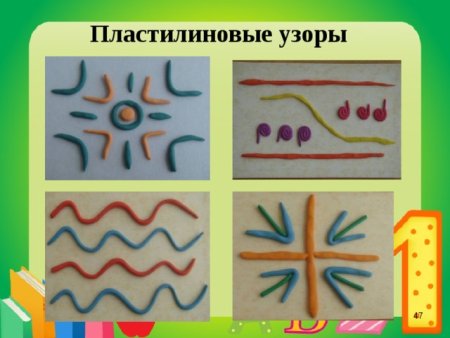 Орнамент из пластилина на картоне