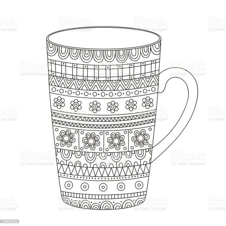 Кружка с узорами раскраска