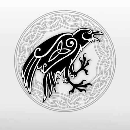Татуировка Скандинавия кельты ворон