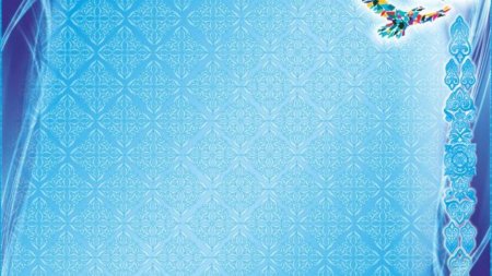 Голубой фон с казахским орнаментом