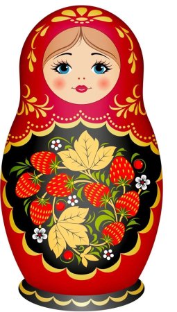 Матрешка Хохлома вектор