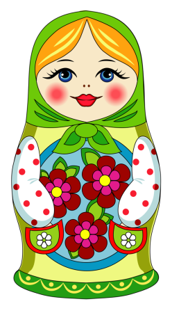 Матрешка на белом фоне