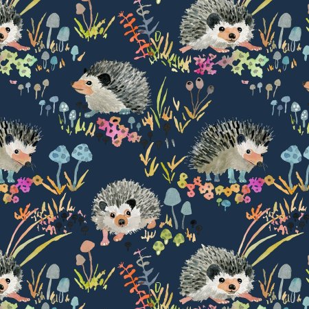 Ткань с ежиками