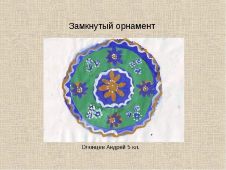 Замкнутый орнамент в круге 3 класс