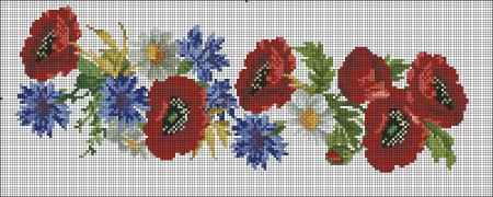 Маки и васильки вышивка крестом