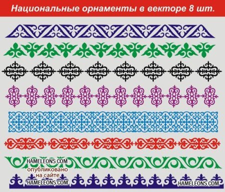 Кыргызский орнамент в полосе