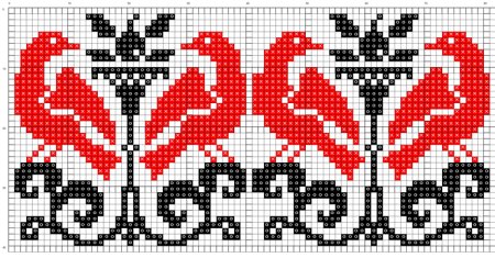 Руско народная вышивкка по клеткаи