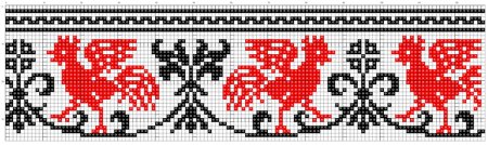 Народная вышивка крестиком петух
