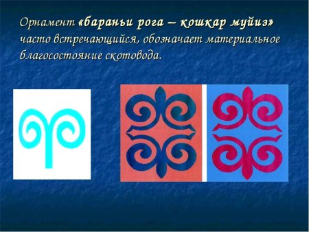 Казахский национальный орнамент Кошкар муйиз