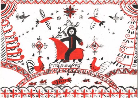 Мезенская роспись три яруса