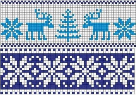 Жаккардовые узоры зимние Скандинавия