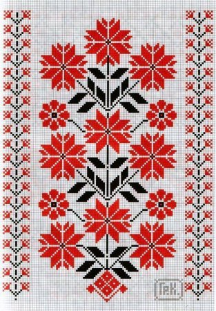 Украинский народный национальный рушник орнамент