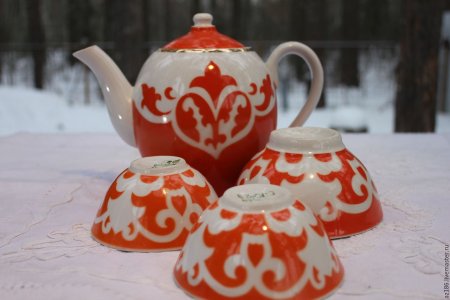Узбекская посуда пахта красная