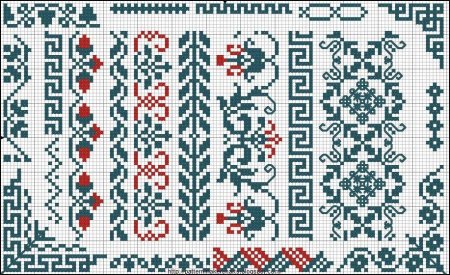 Узкий орнамент крестиком