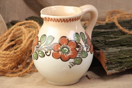 Кувшин расписной керамический