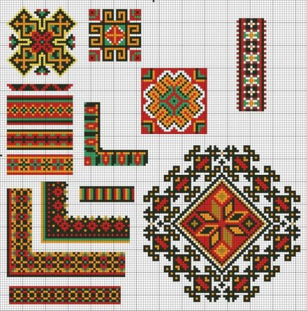 Чувашский орнамент вышивка крестом схемы