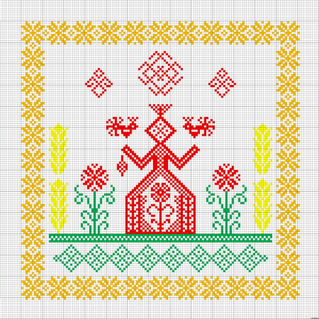 Славянский оберег Макошь вышивка
