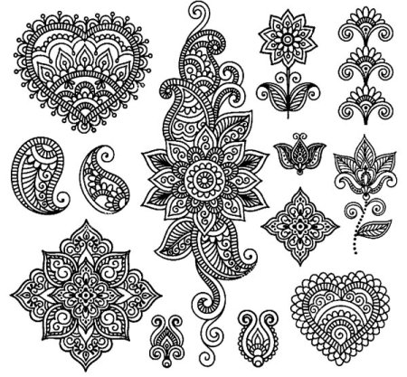 Узоры мехенди эскизы