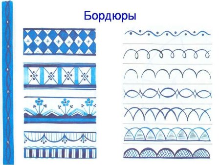 Геометрический орнамент гжельской росписи