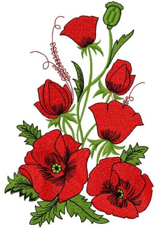 Машинная вышивка цветы