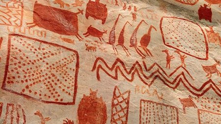 Наскальные рисунки Первобытное искусство орнамент