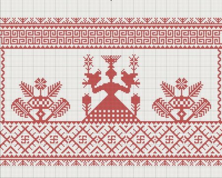 Обережная вышивка славян Макошь схема
