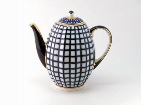 Фарфоровый кофейник Кобальтовая клетка