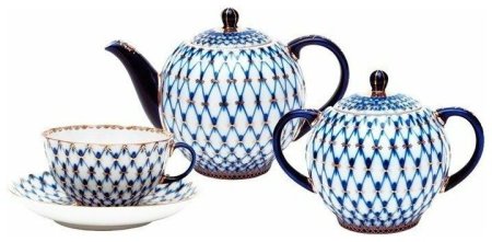 Императорский фарфоровый завод сервиз Кобальтовая сетка