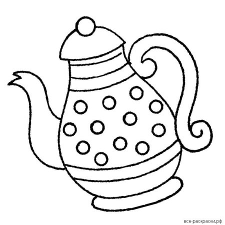 Раскраска посуда чайник