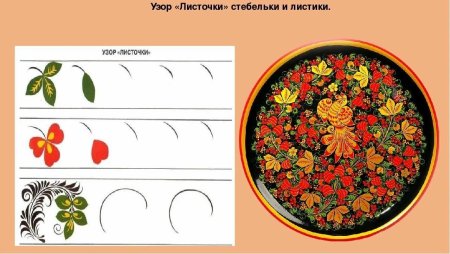 Последовательность росписи хохломской росписи