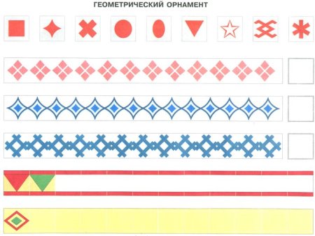 Геометрический орнамент в полосе для детей