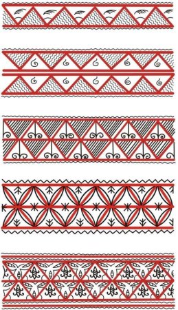 Мезенская роспись геометрический орнамент
