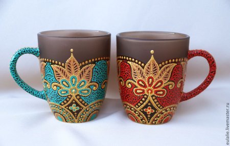 Кружки с орнаментом и узором