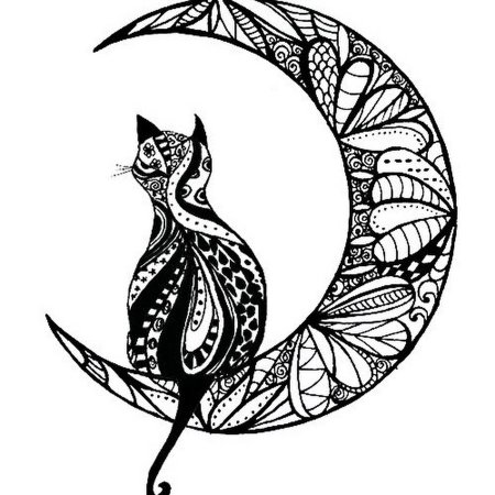 Кошка Мандала эскиз