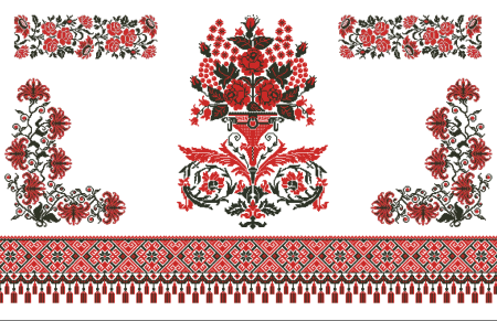 Кубанский казачий орнамент вектор