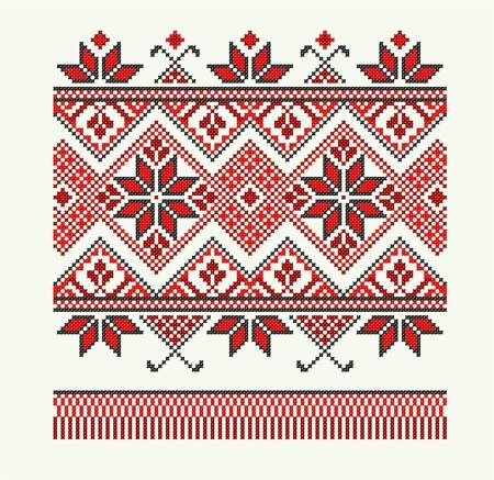Народный национальный рушник орнамент