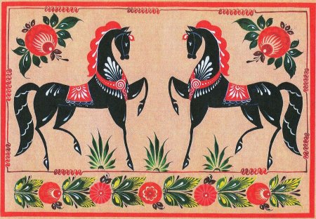 Борецкая роспись птицы