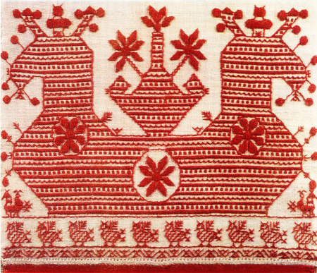 Мезенская роспись мотив птицы